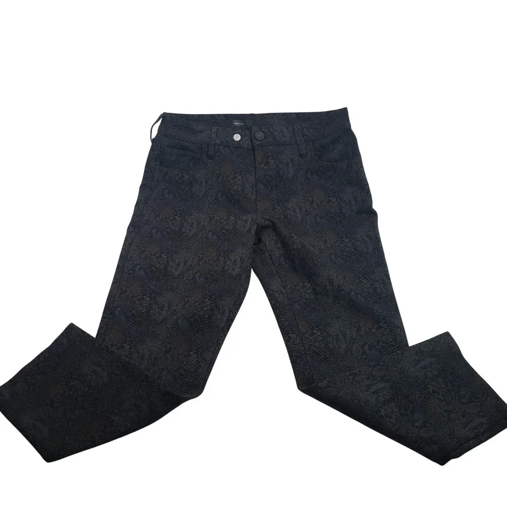 KUT from the Kloth Women Snakeskin Print Pants Size 12 Black Grey KP438MA4 - Picture 1 of 13